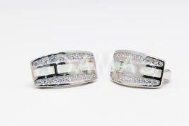 Náušnice s anglickým patentom strieborné AGNAUA000156