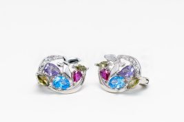 Náušnice s anglickým patentom strieborné AGNAUA000189