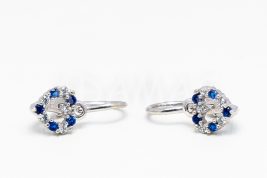 Detské náušnice zlaté s modrými zirkónmi AUNAUD000137