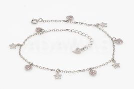 Členkový náramok strieborný AGCN000140