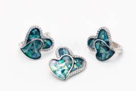 Strieborná súprava srdce AGSU000146