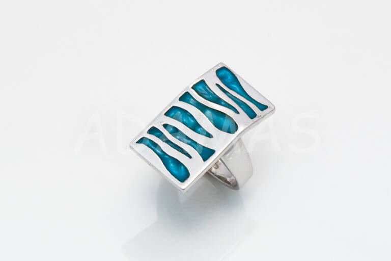 Dámsky prsteň strieborný s modrým emailom AGPD000034