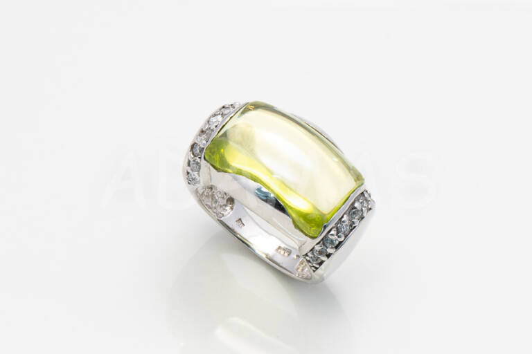 Dámsky prsteň strieborný so zeleným zirkónom AGPD000093