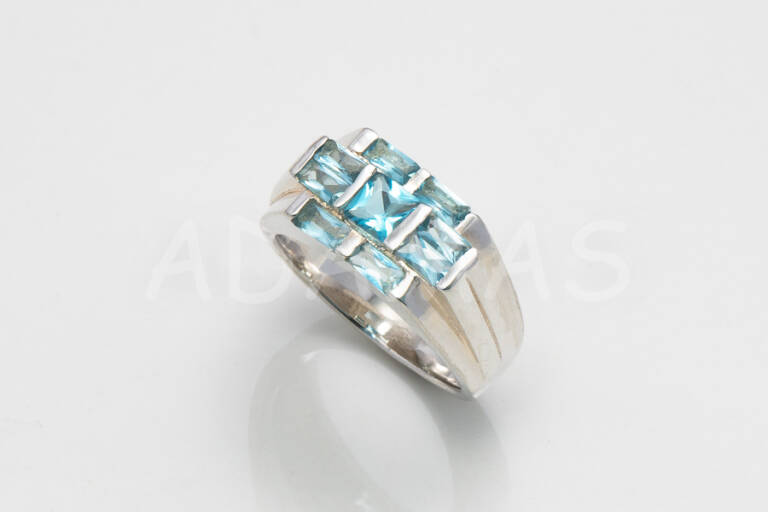 Dámsky prsteň strieborný s modrým zirkónom AGPD000095