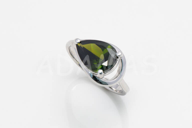 Dámsky prsteň strieborný so zeleným zirkónom AGPD000108