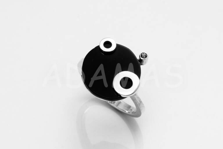 Dámsky prsteň strieborný s čiernym zirkónom AGPD000111