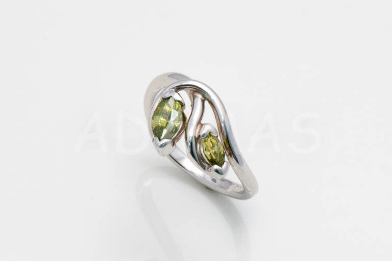 Dámsky prsteň strieborný so zeleným zirkónomAGPD000122