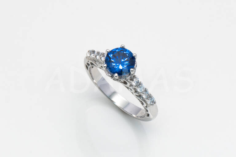 Dámsky prsteň strieborný s modrým zirkónom AGPD000152
