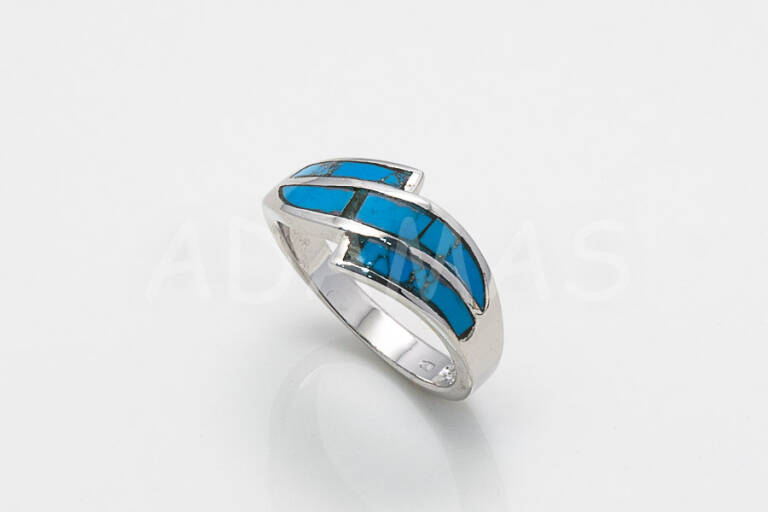 Dámsky prsteň strieborný s modrým emailom AGPD000314