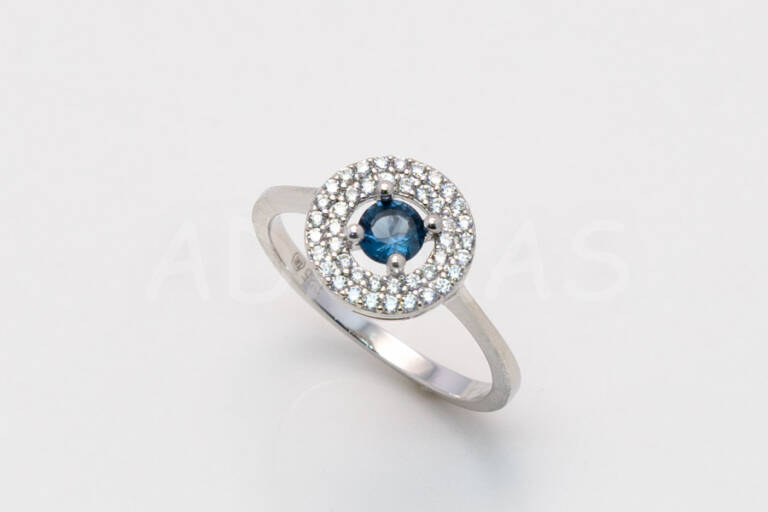 Dámsky prsteň strieborný s modrým zirkónom AGPD000465
