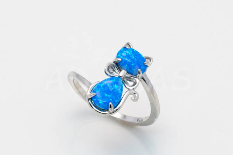 Dámsky prsteň strieborný s modrým emailom AGPD000473