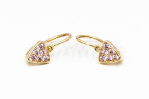 Pridané do zoznamu, Detské náušnice zlaté s ružovým zirkónom AUNAUD000023, cena <span class="woocommerce-Price-amount amount"><bdi>216,00&nbsp;<span class="woocommerce-Price-currencySymbol" translate="no">&euro;</span></bdi></span>.