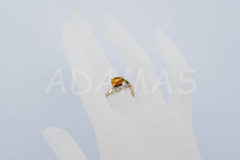 Dámsky prsteň zlatý s jantárom AUPD000127