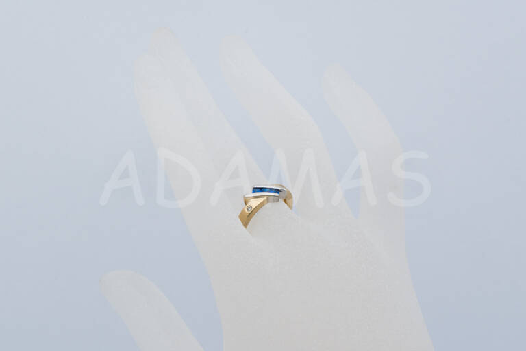 Dámsky prsteň zlatý s modrým zirkónom AUPD000273