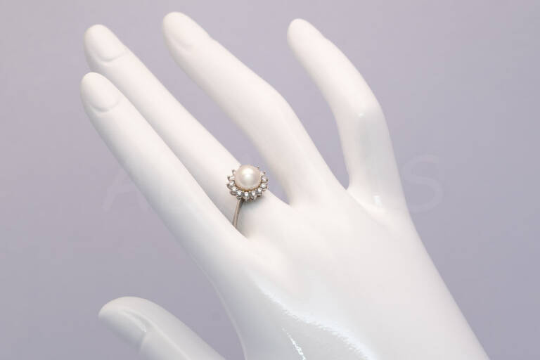 Dámsky prsteň zlatý s riečnou perlou AUPD000595