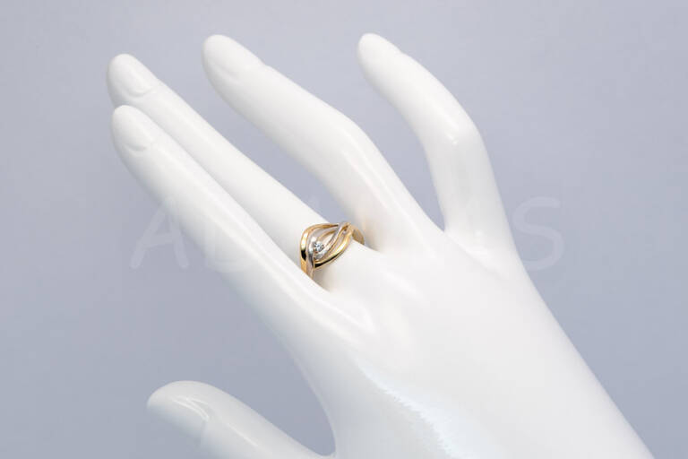 Dámsky prsteň zlatý s bielym zirkónom AUPD000654