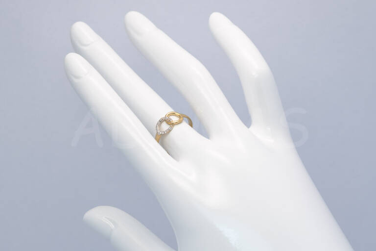 Dámsky prsteň zlatý s bielym zirkónom AUPD000657