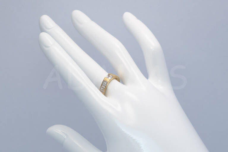 Dámsky prsteň zlatý s bielym zirkónom AUPD000661