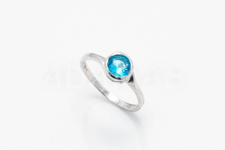Detský prsteň strieborný s modrým zirkónom AGPDE000021