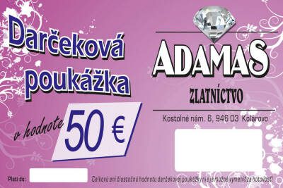 Darčeková poukážka 50€